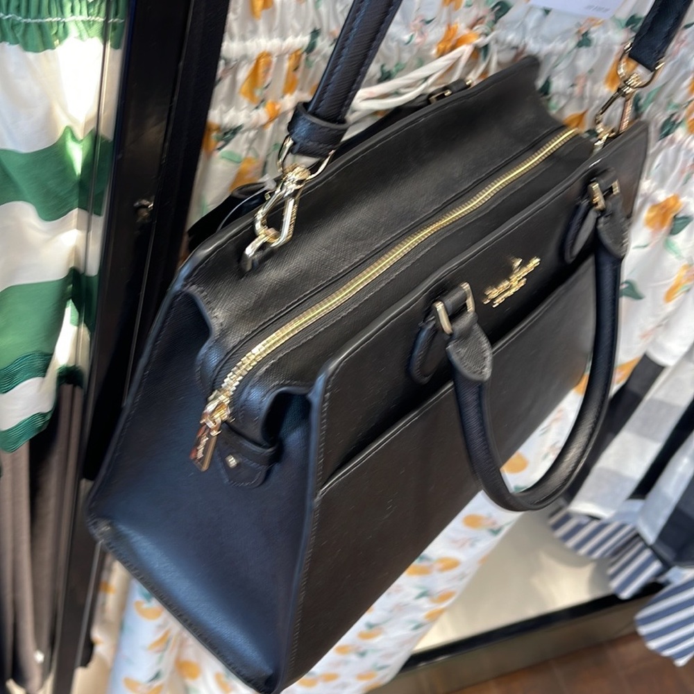 Kate Spade Madison Safiano Leather Medium Satchel Handbag 
COLOR: Black 
NWT - Picture 7 of 16